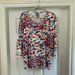 Chico's Multicolor Abstract Blouse